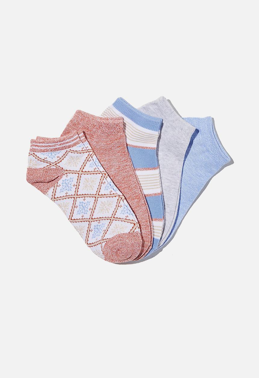 Cotton On - 5 pack ankle sock - chutney fair isle