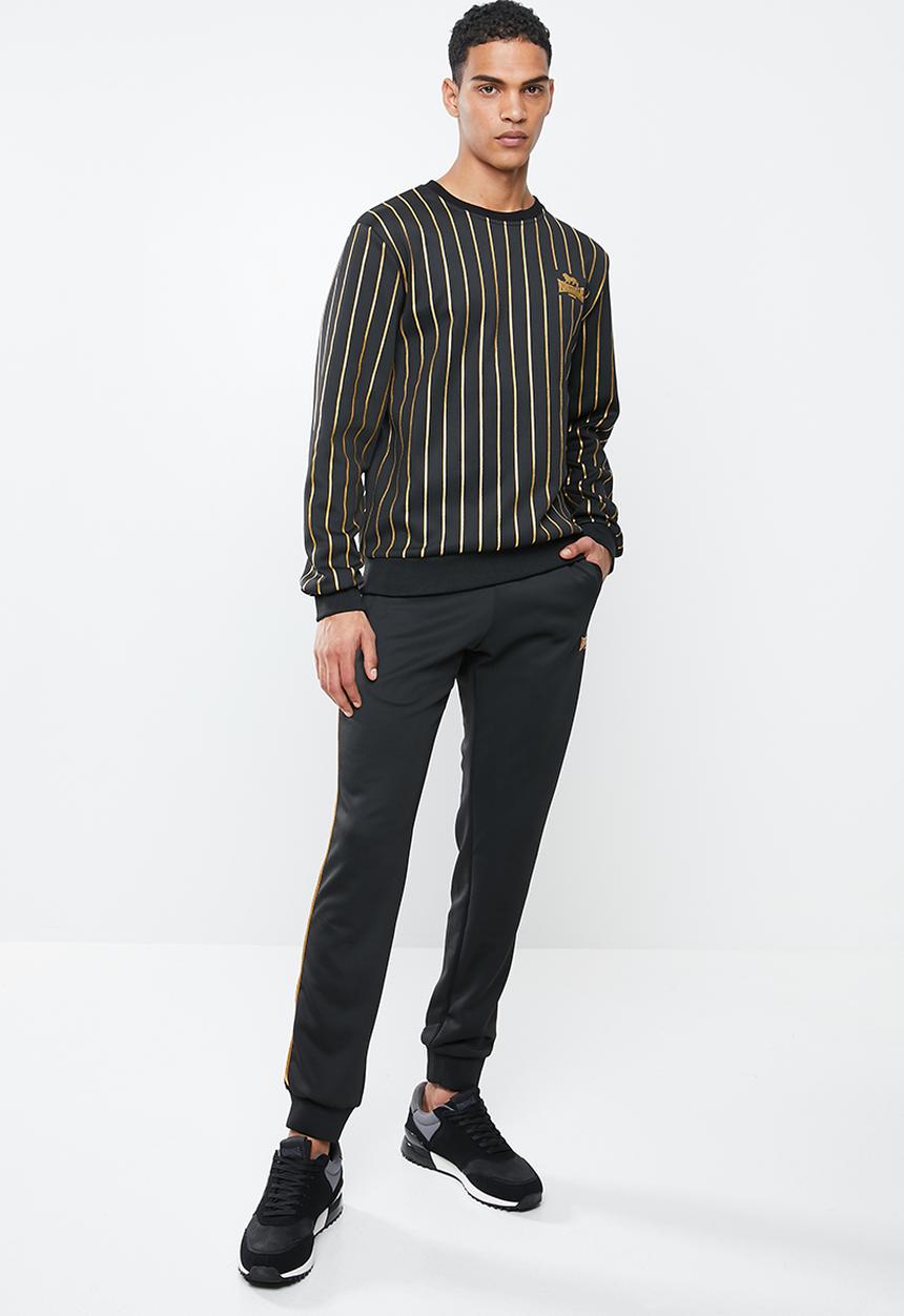 Lonsdale - Striped trackset - black & gold