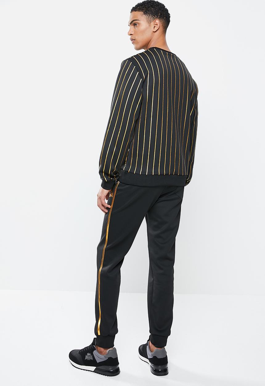 Lonsdale - Striped trackset - black & gold