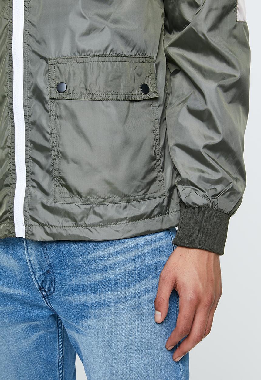 Lonsdale - Utility track top - olive & stone