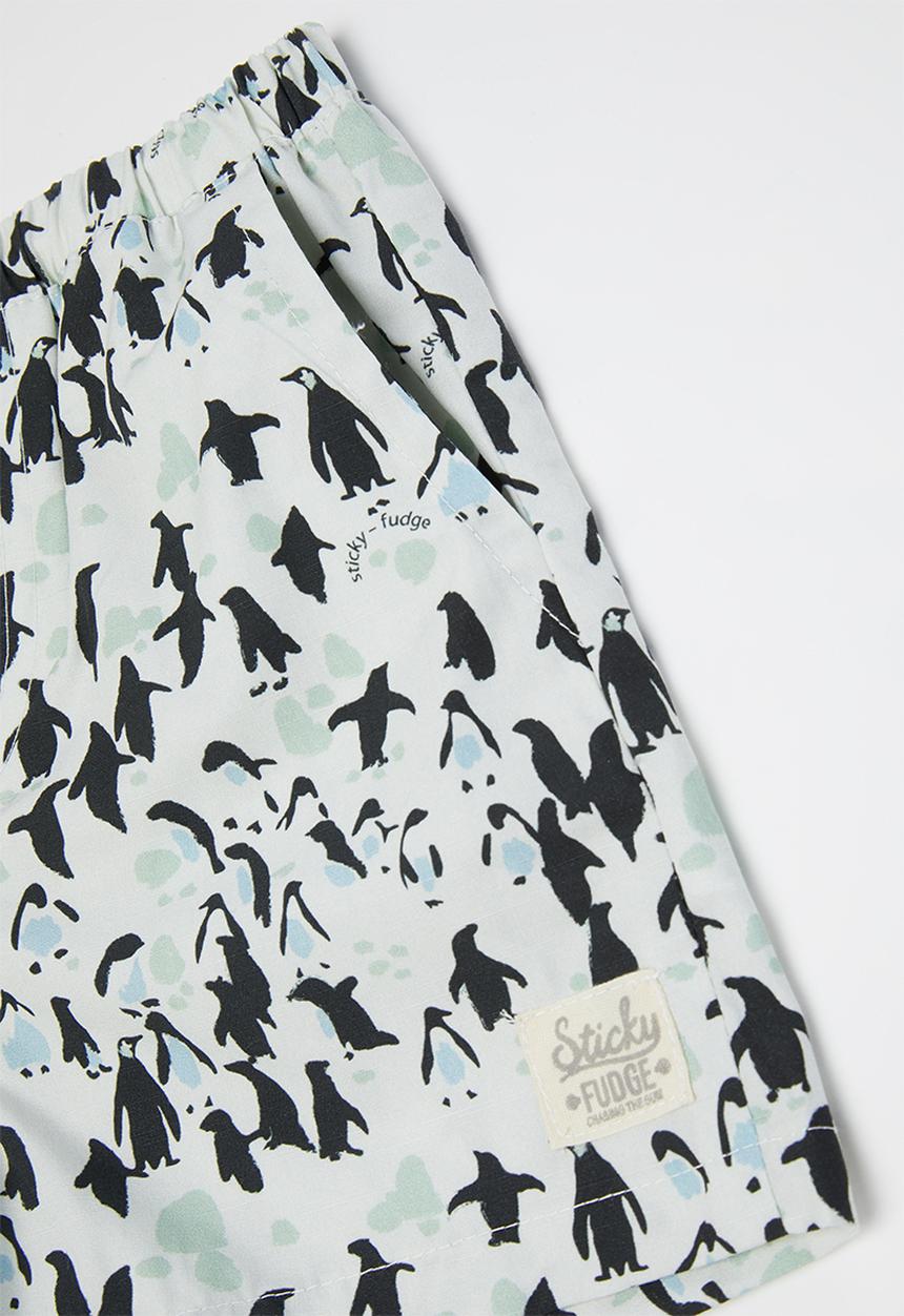 Sticky Fudge - Boys penguin shorts - multi
