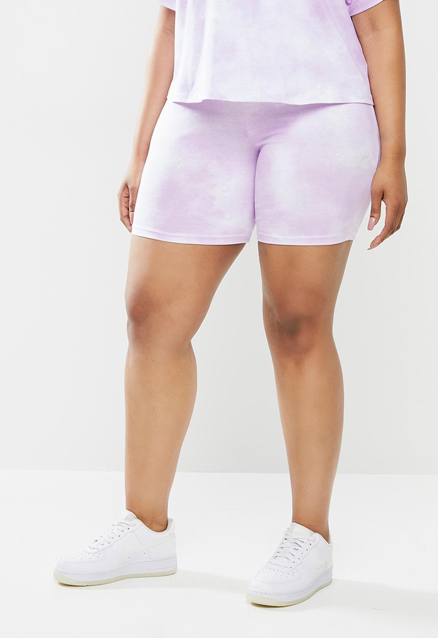 Blake - Knit cycling shorts - tie dye purple