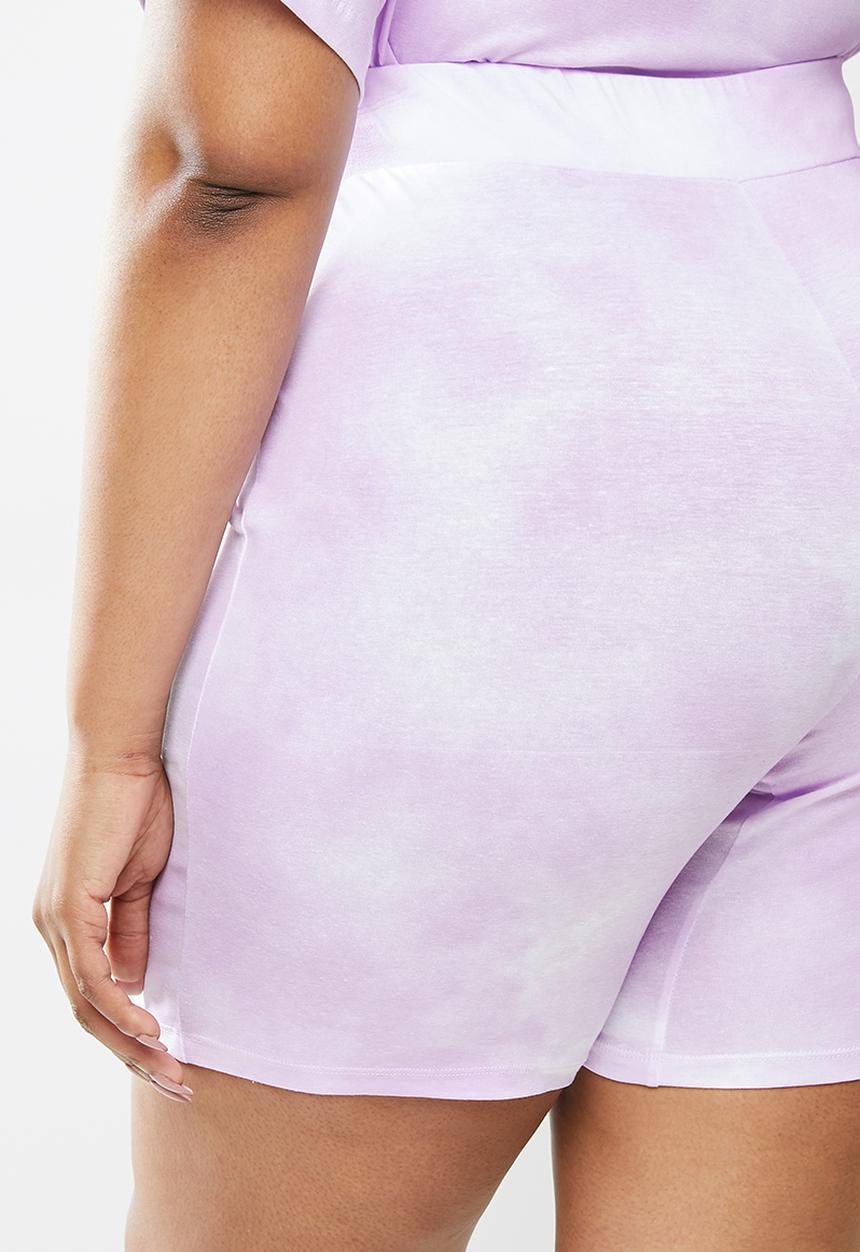 Blake - Knit cycling shorts - tie dye purple