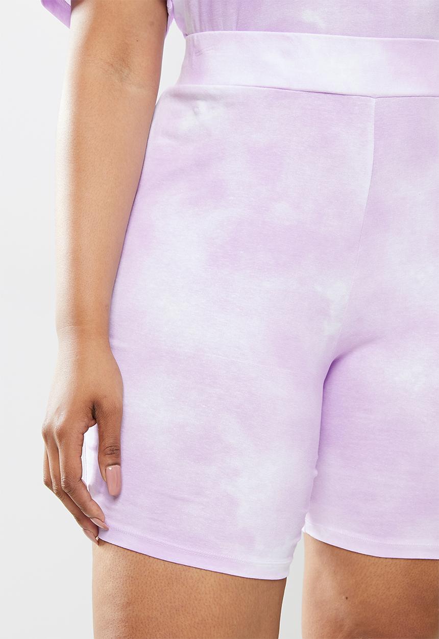 Blake - Knit cycling shorts - tie dye purple