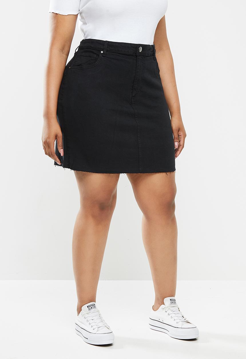 Cotton On - Curve denim mini skirt - black