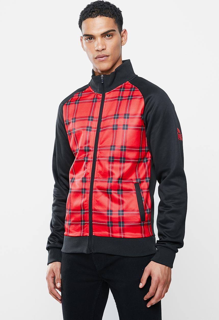Lonsdale - Heritage zip thru jacket - black & red