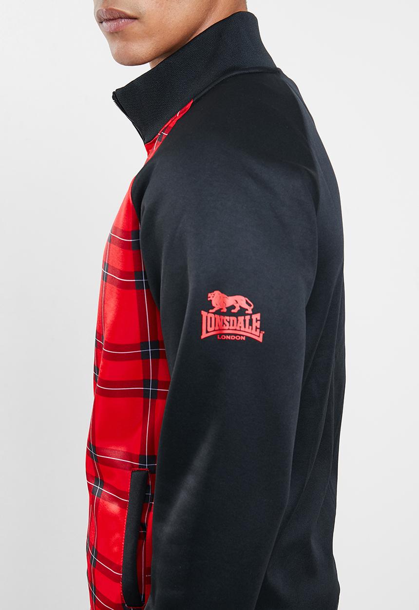 Lonsdale - Heritage zip thru jacket - black & red