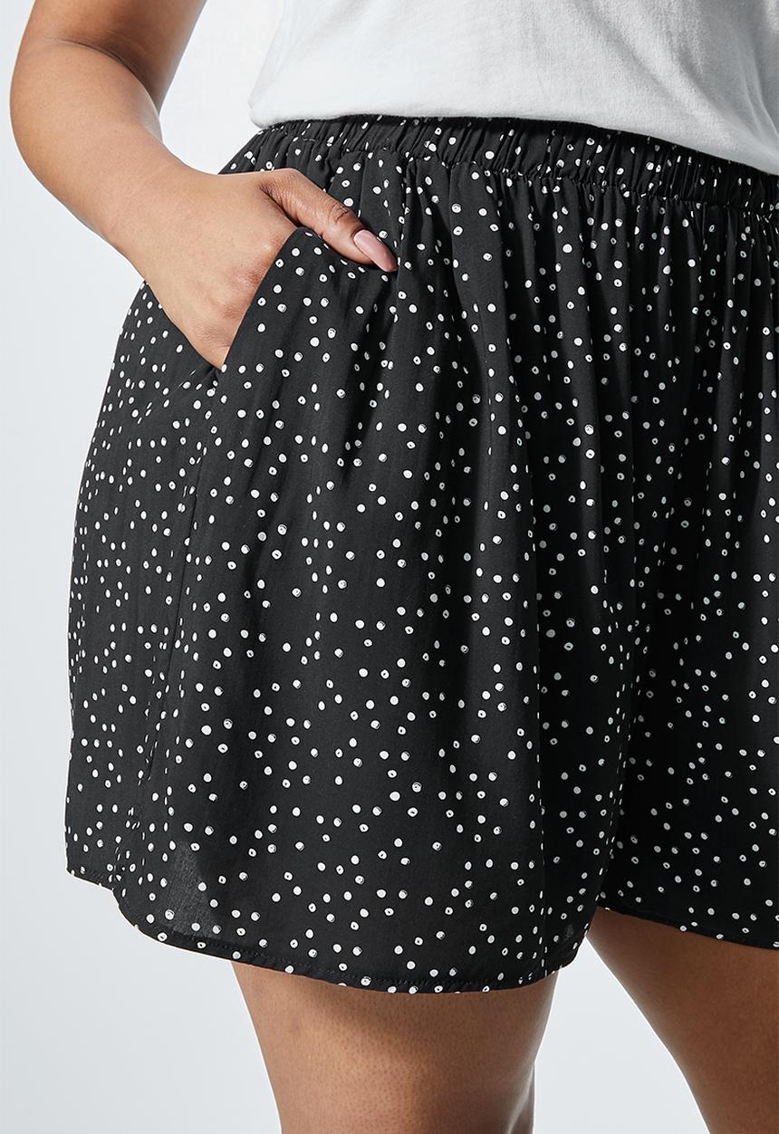 Superbalist - Easy pull on shorts - black & white spot