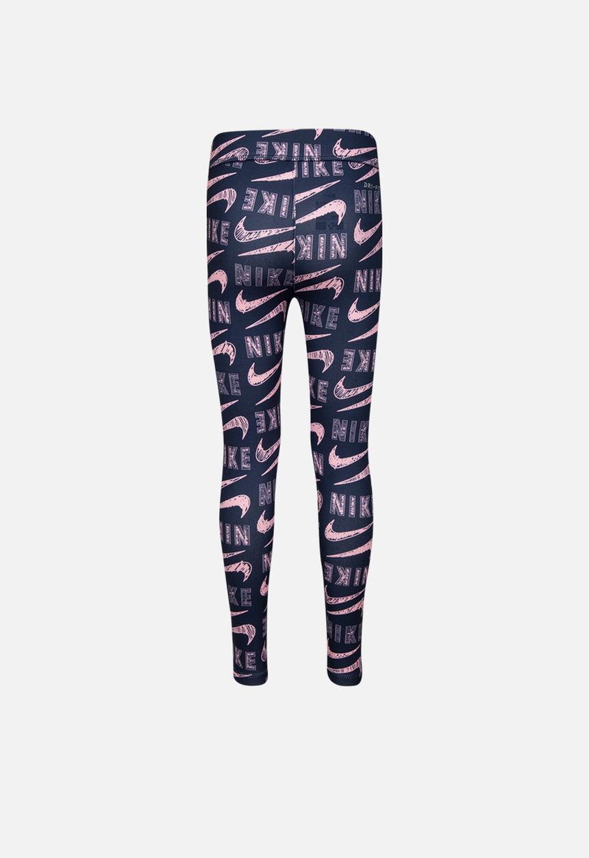 Nike - Nkg varsity scribble legging - navy & pink