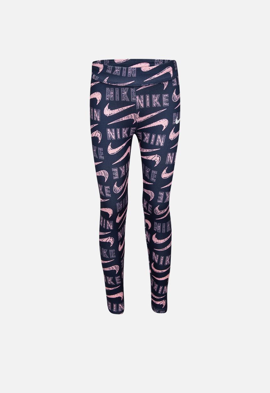 Nike - Nkg varsity scribble legging - navy & pink