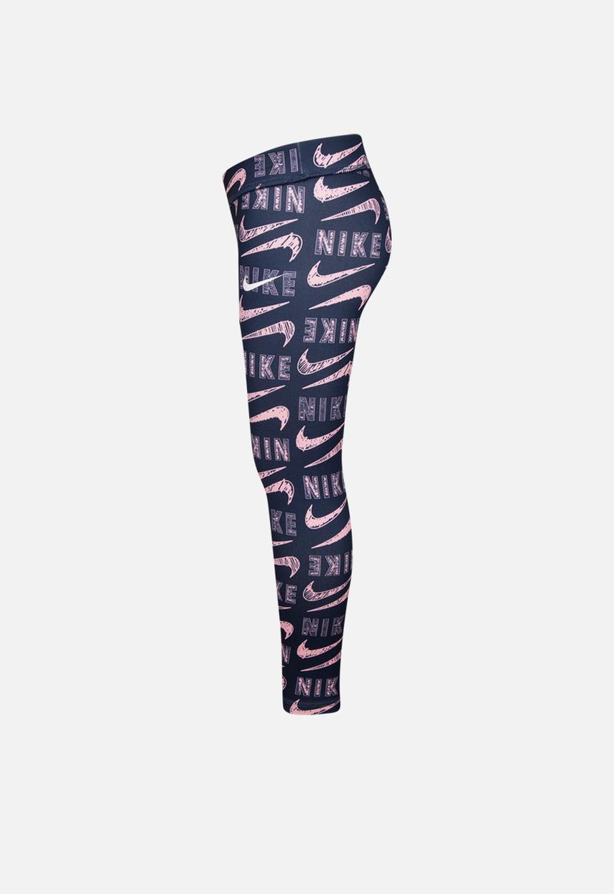 Nike - Nkg varsity scribble legging - navy & pink