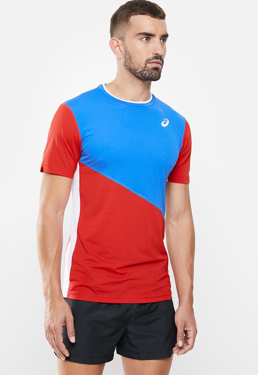 ASICS - Club short sleeve tee - blue & red