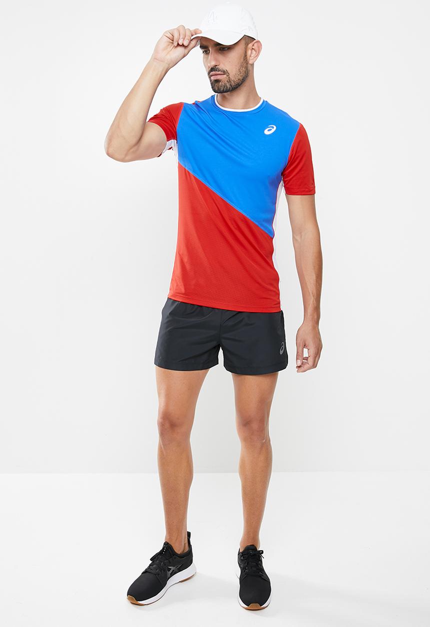 ASICS - Club short sleeve tee - blue & red