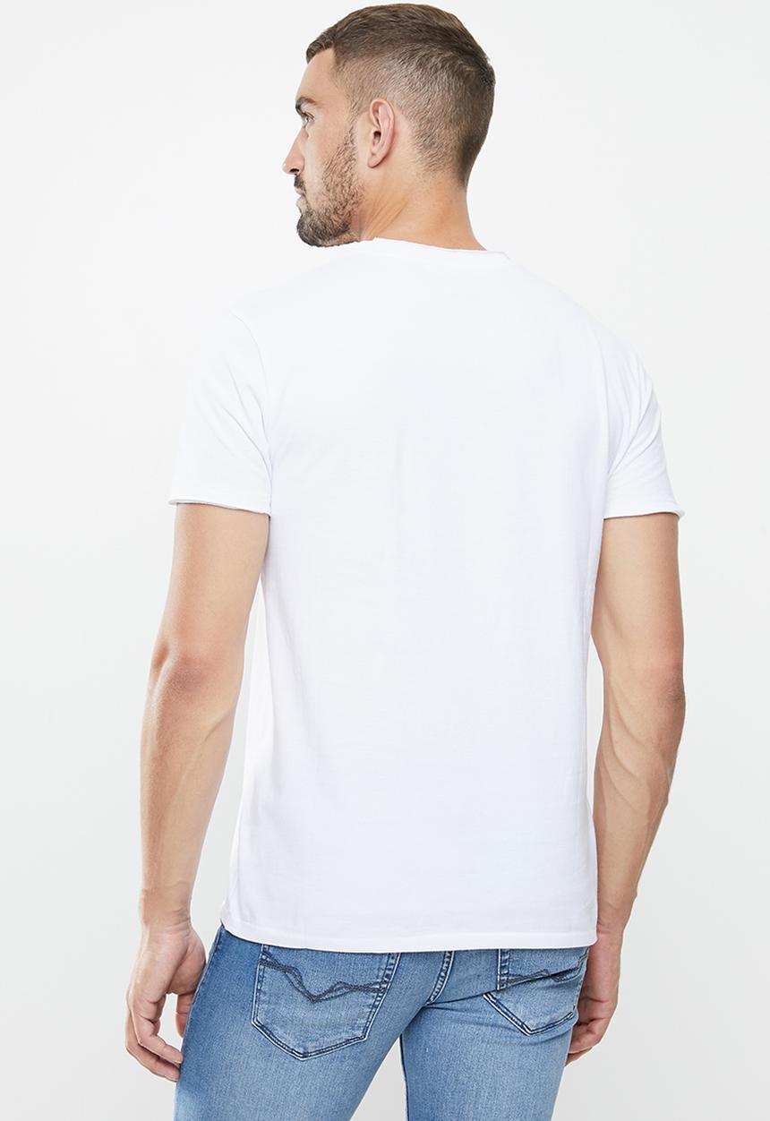 GUESS - Bsc olde logo crew tee - white