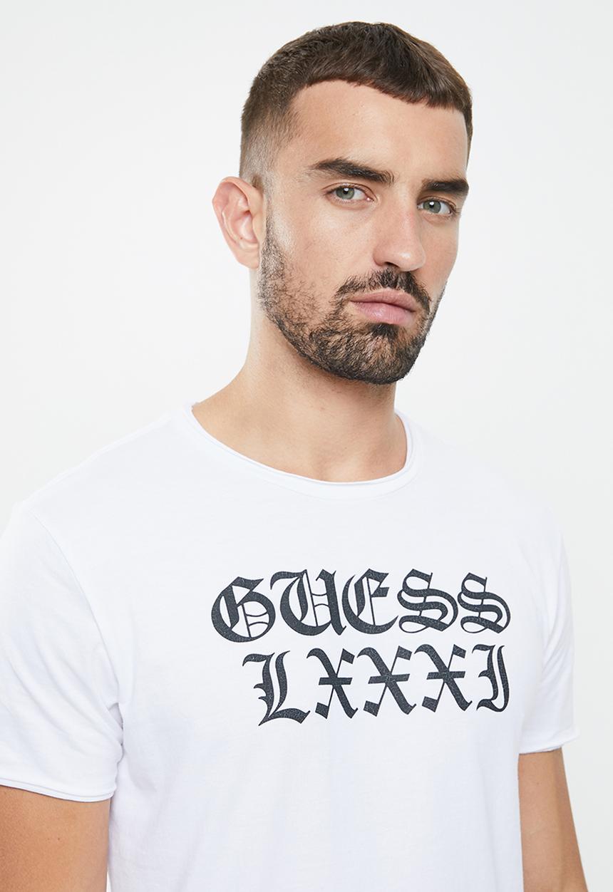 GUESS - Bsc olde logo crew tee - white