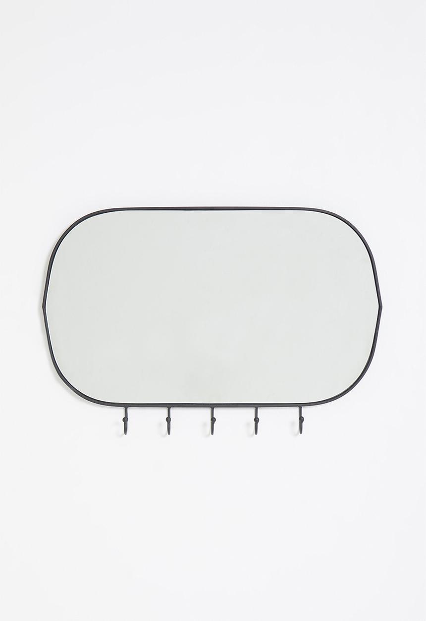 Sixth Floor - Clea oval hook mirror - black