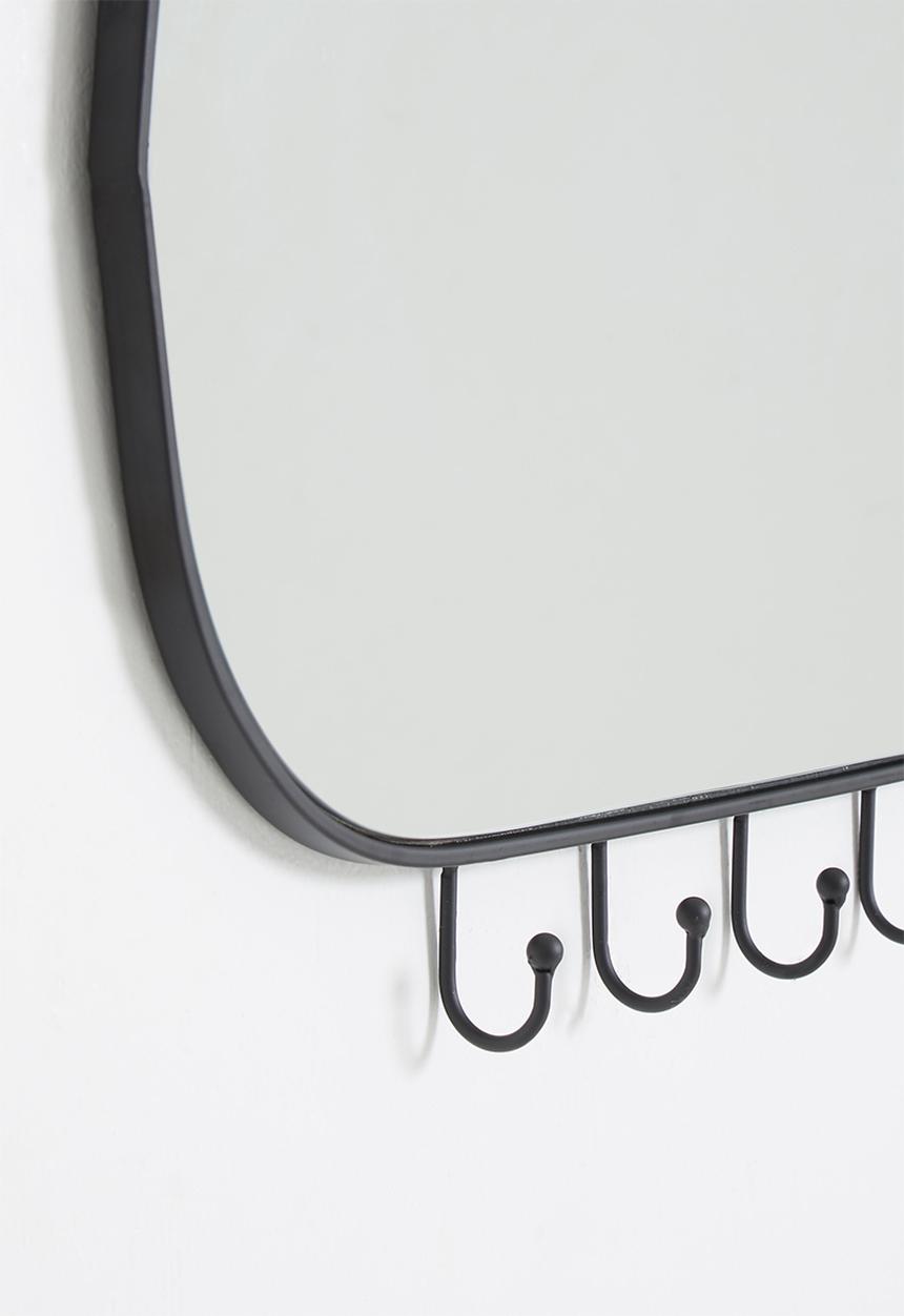 Sixth Floor - Clea oval hook mirror - black