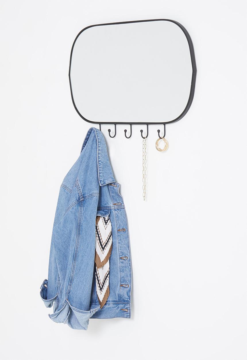Sixth Floor - Clea oval hook mirror - black