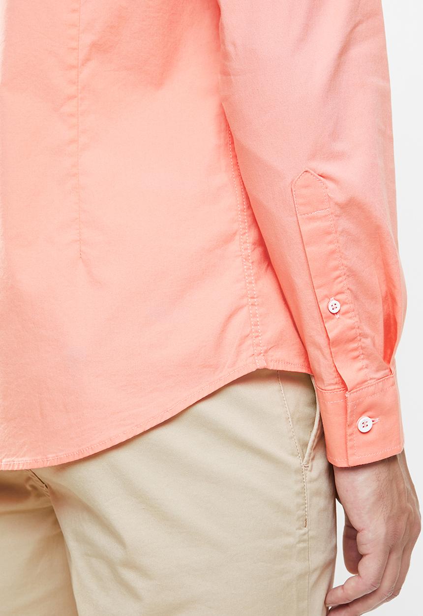 GUESS - Paul poplin one pocket shirt - coral