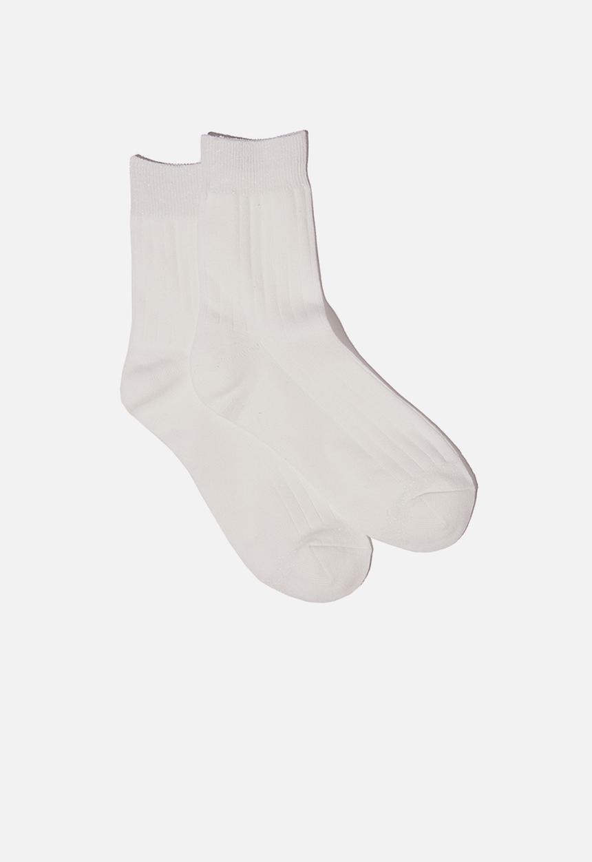 Cotton On - Sparkle rib sock - white