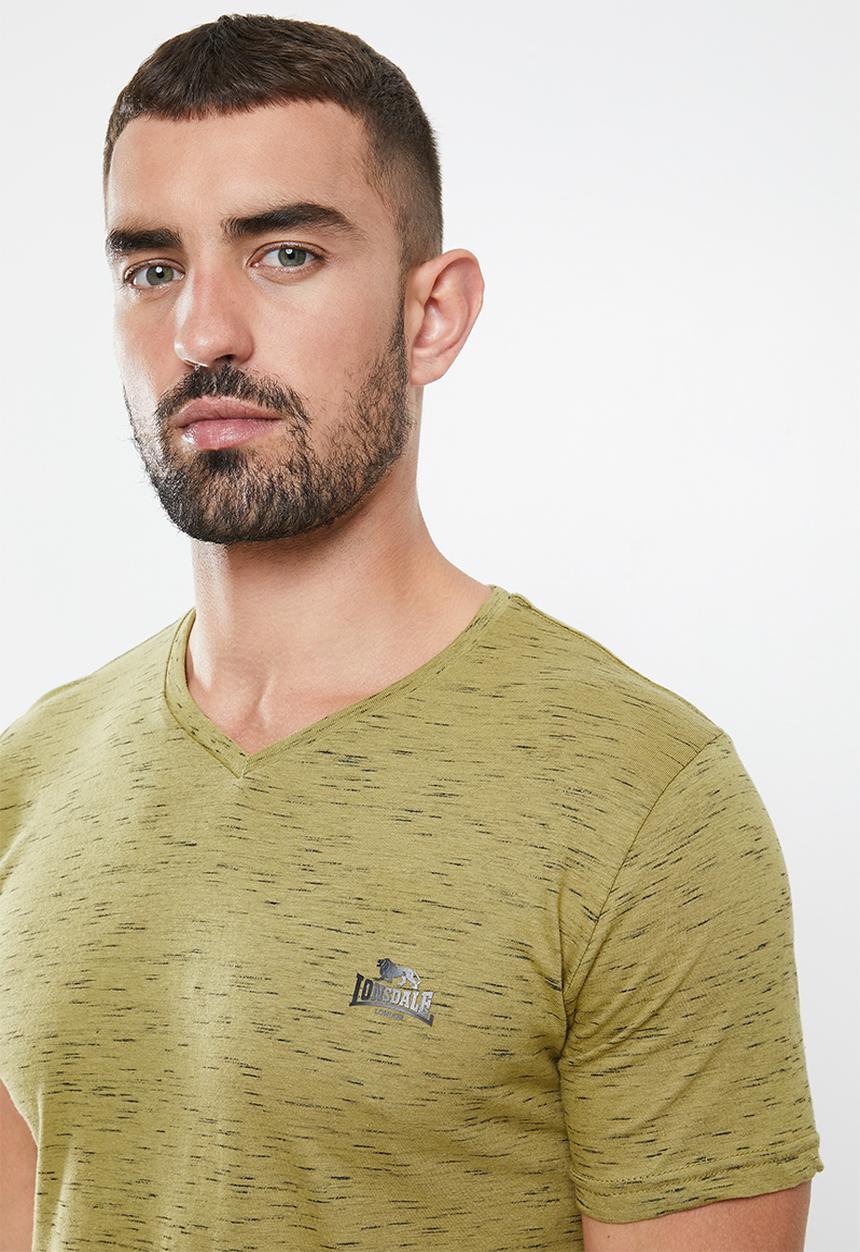 Lonsdale - Inkjet v-neck tee - green