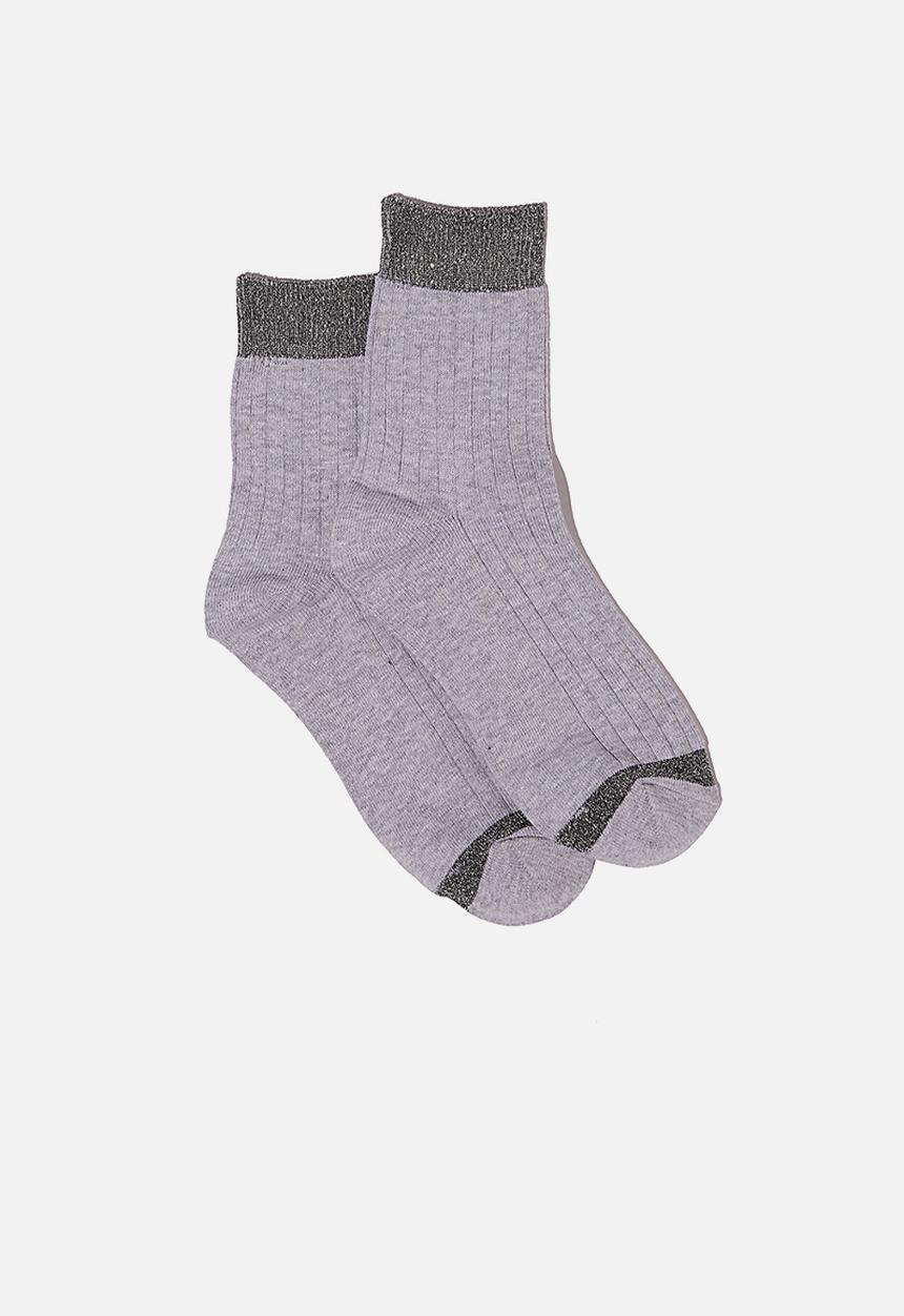 Cotton On - Sparkle rib sock - grey
