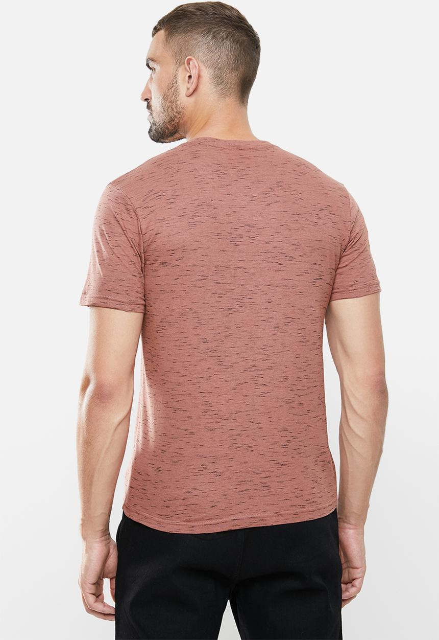 Lonsdale - Inkjet v-neck tee - burgundy