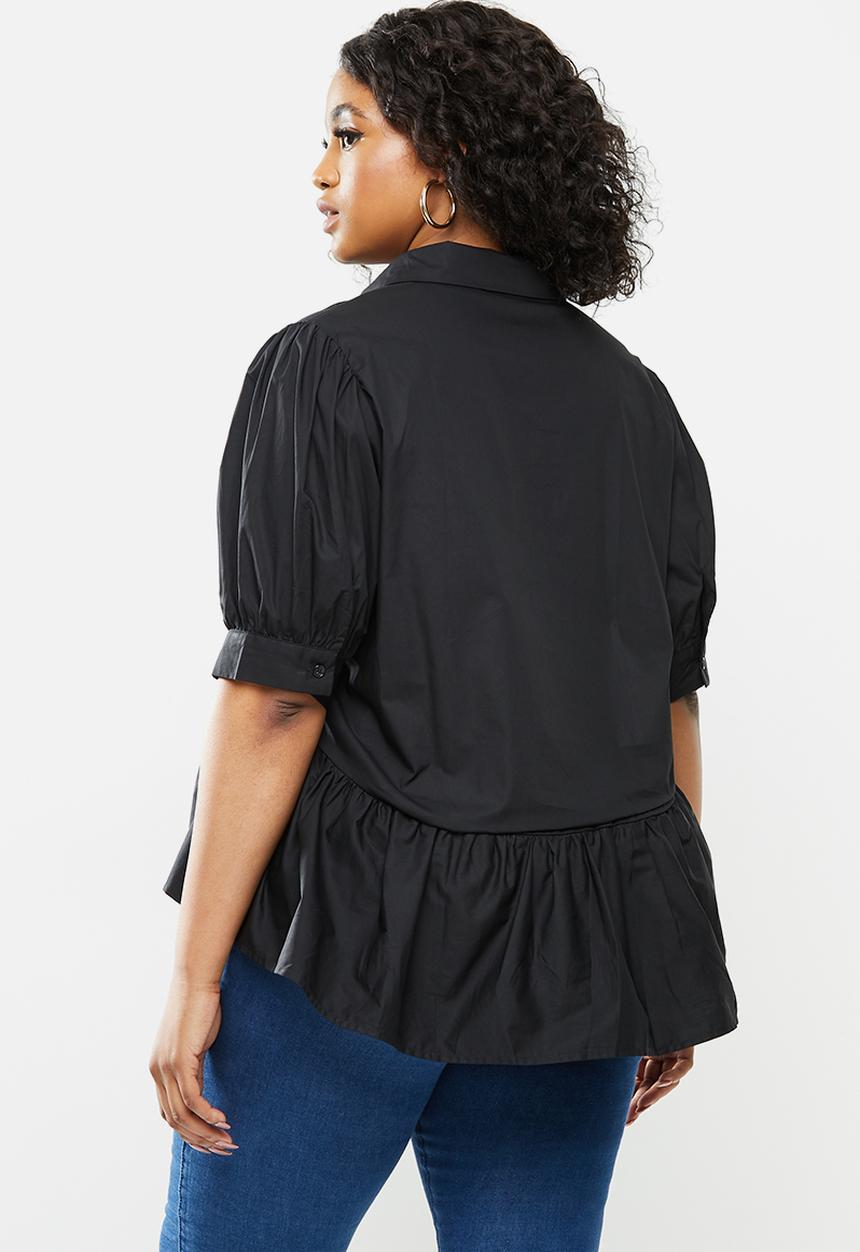 Missguided - Plus size oversized smock top - black