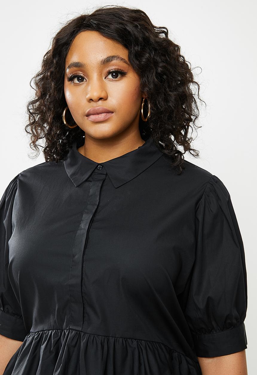 Missguided - Plus size oversized smock top - black