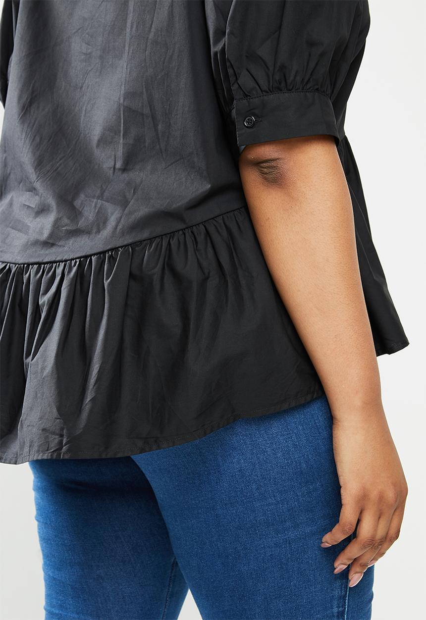 Missguided - Plus size oversized smock top - black