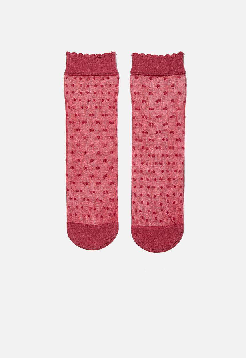 Cotton On - Spot sheer sock - dry rose