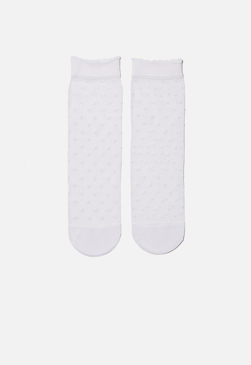 Cotton On - Spot sheer sock - white