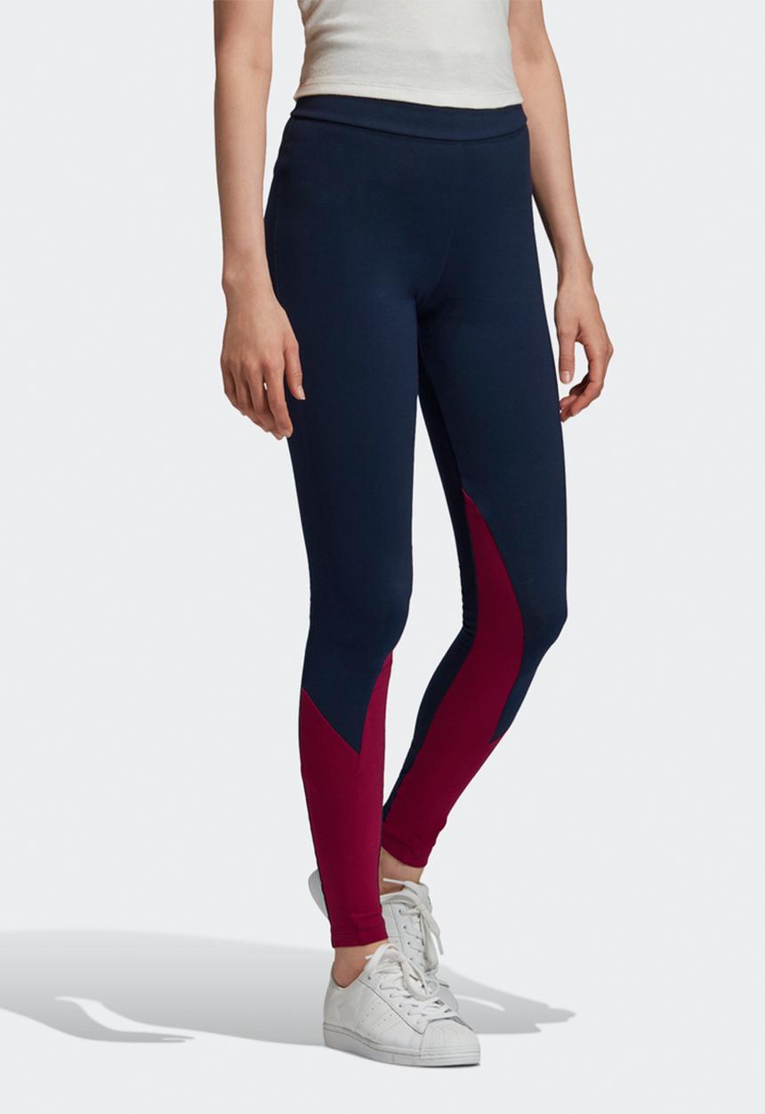 adidas Originals - Large logo tights - collegiate navy & power berry
