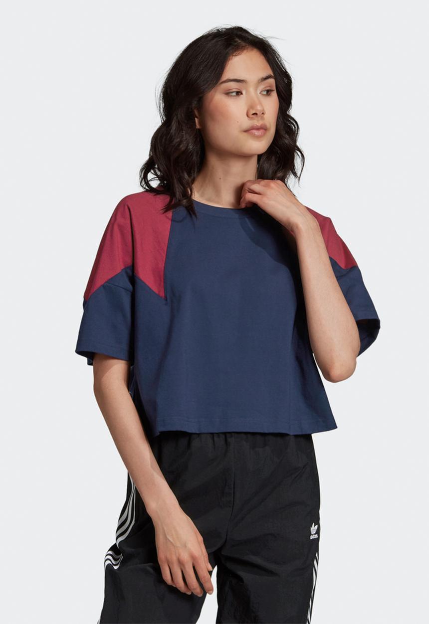 adidas Originals - Large logo tee - collegiate navy & power berry