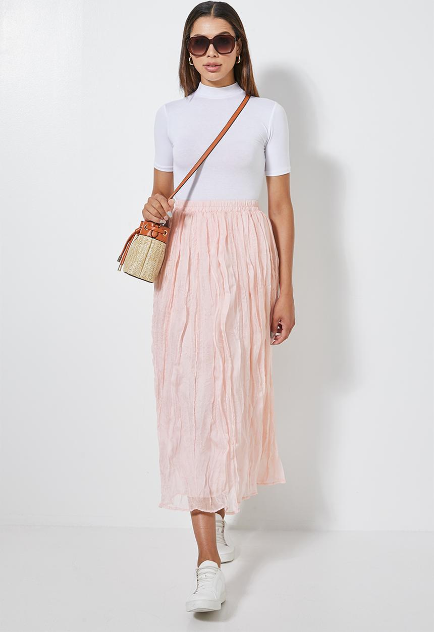 Superbalist - Crushed maxi skirt - blush pink