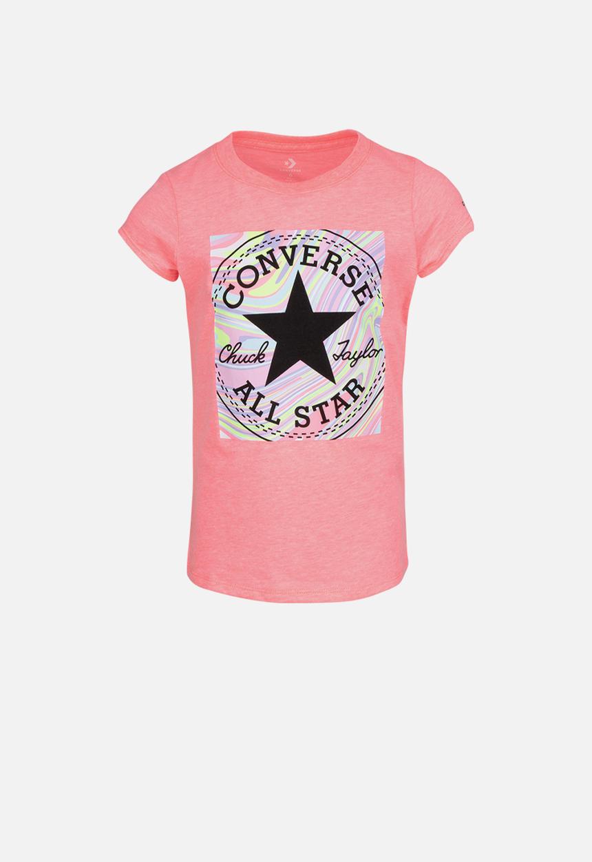 Converse - Cnvg marle print cp box tee - electric blush heather