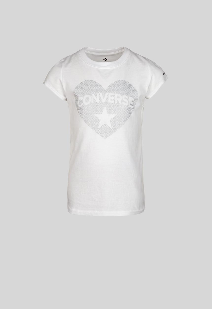 Converse - Cnvg faux sequin heart tee - white