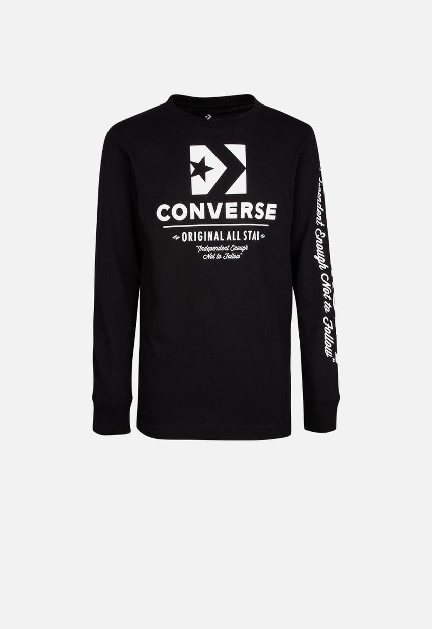 Converse - Originals wordmark long sleeve tee - black