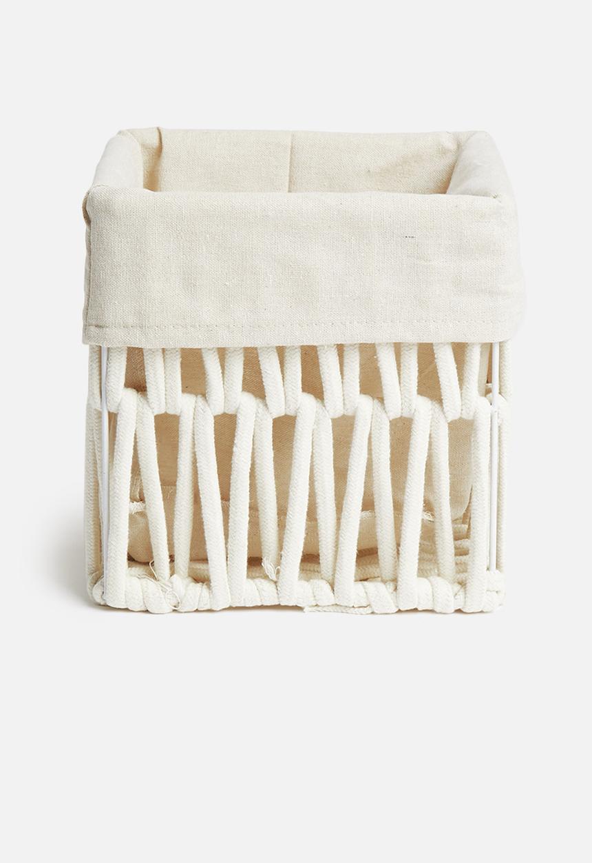 Sixth Floor - Braided cotton rope storage box - cream