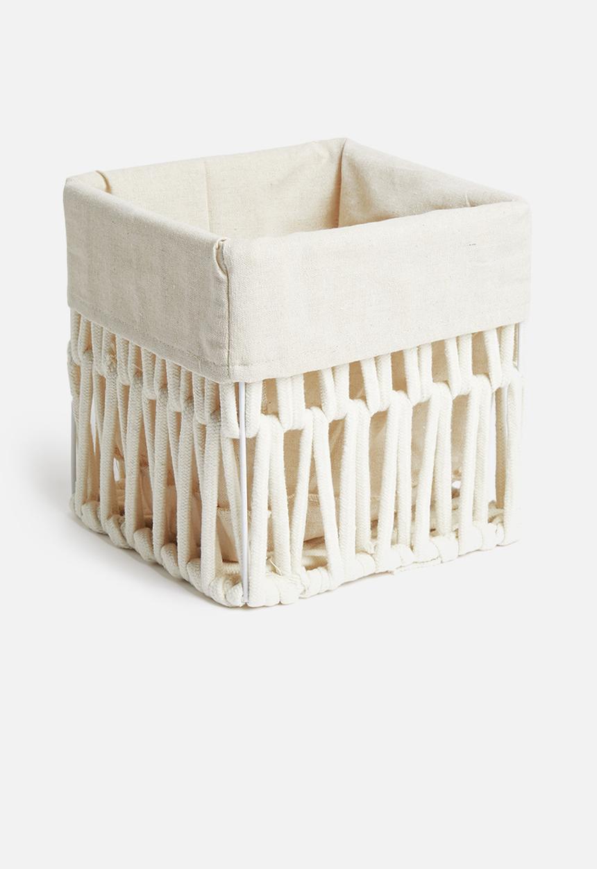 Sixth Floor - Braided cotton rope storage box - cream
