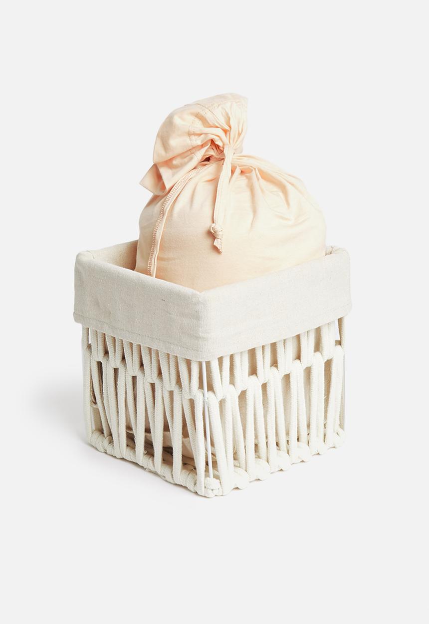 Sixth Floor - Braided cotton rope storage box - cream