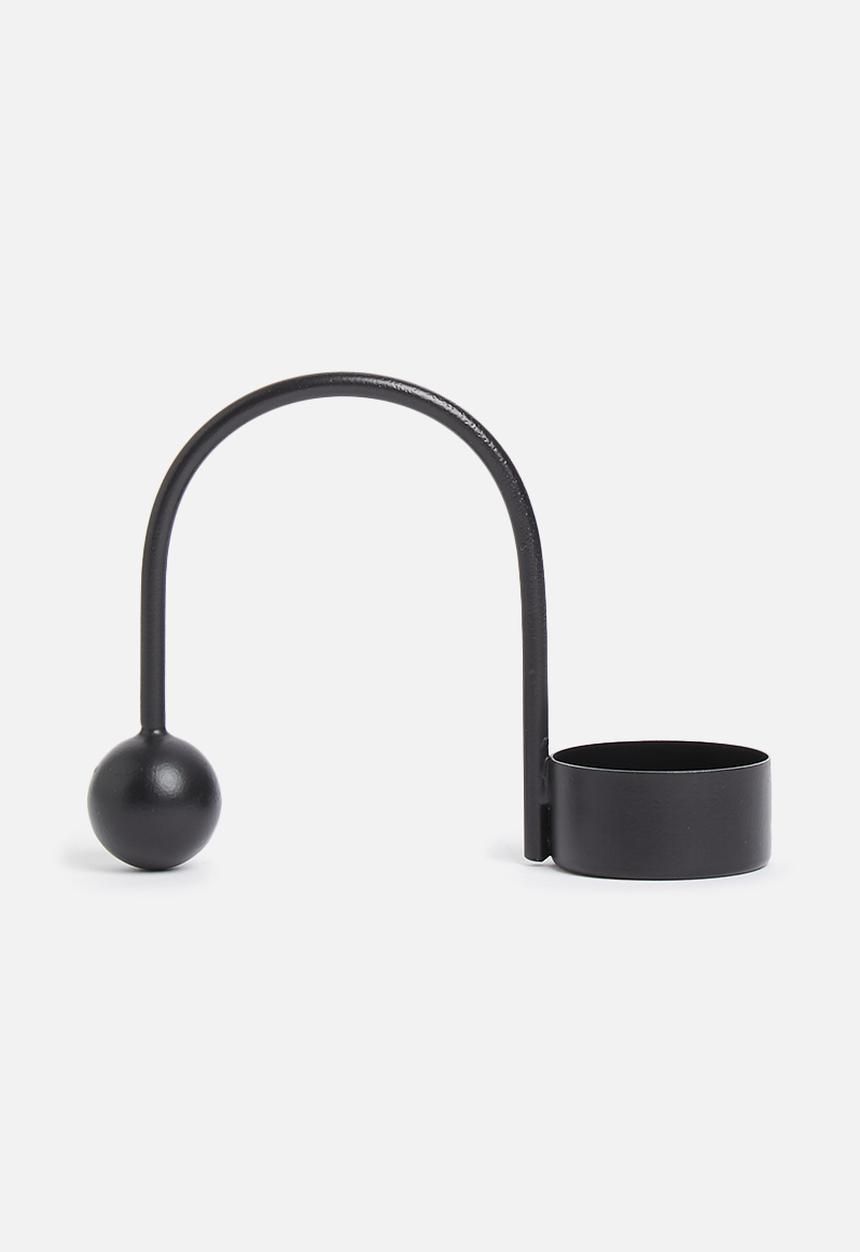 Sixth Floor - Dot tealight candle holder - black