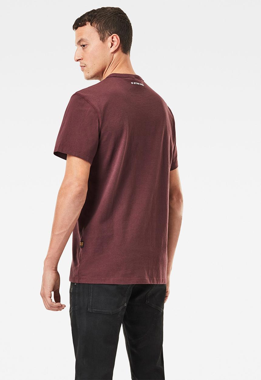 G-STAR - Badge logo+ r short sleeve tee - burgundy