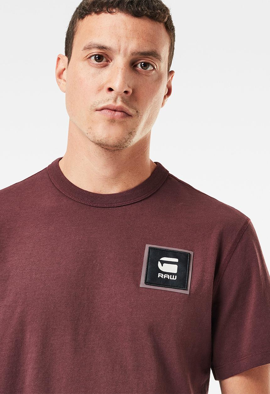 G-STAR - Badge logo+ r short sleeve tee - burgundy