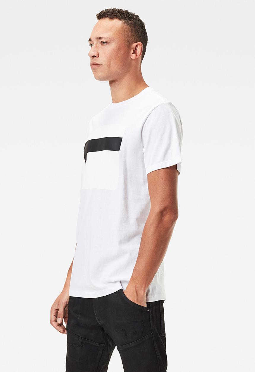 G-STAR - 3d no.1 logo+ r short sleeve tee - white