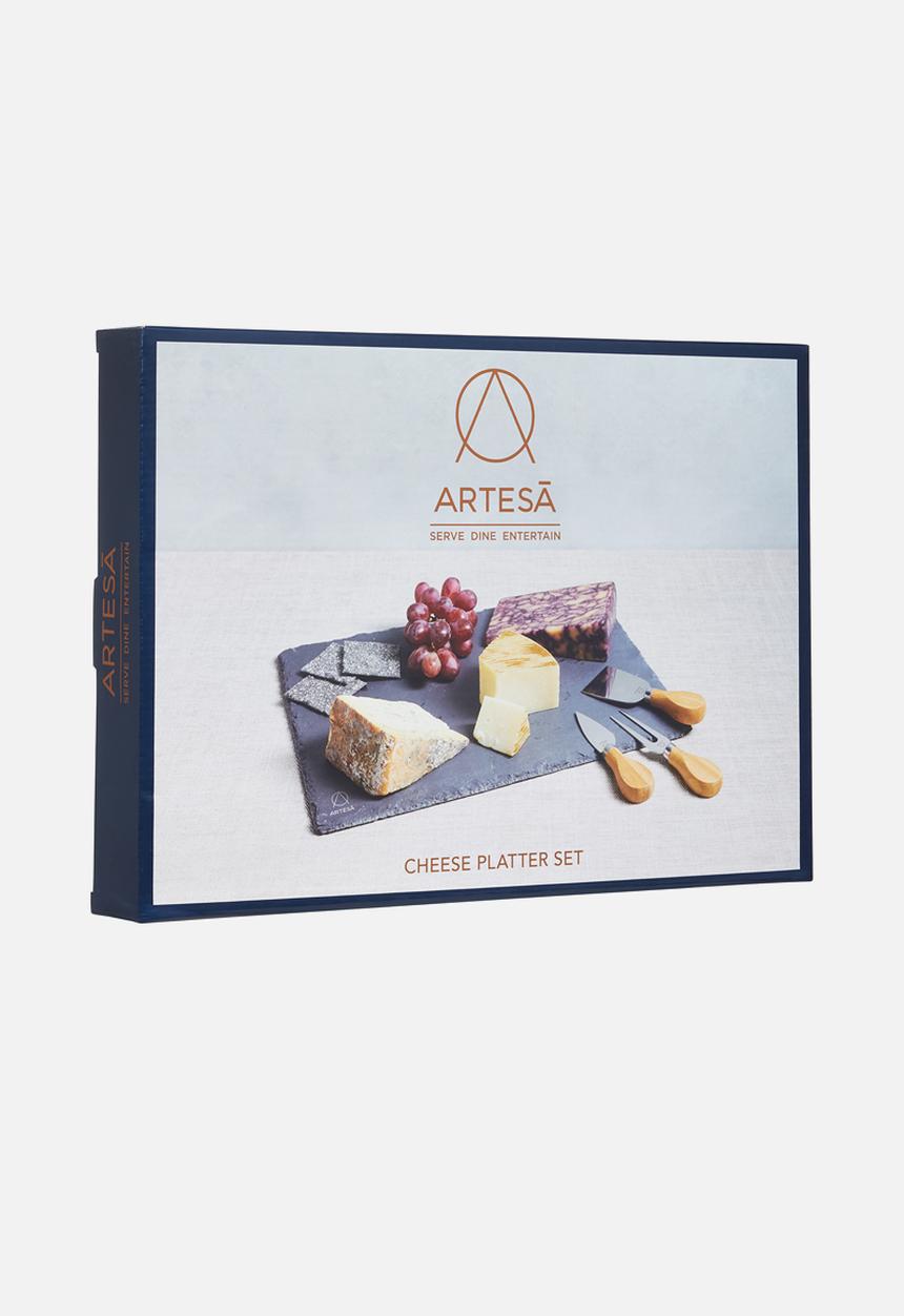 Kitchen Craft - Artesà slate cheese platter set- charcoal