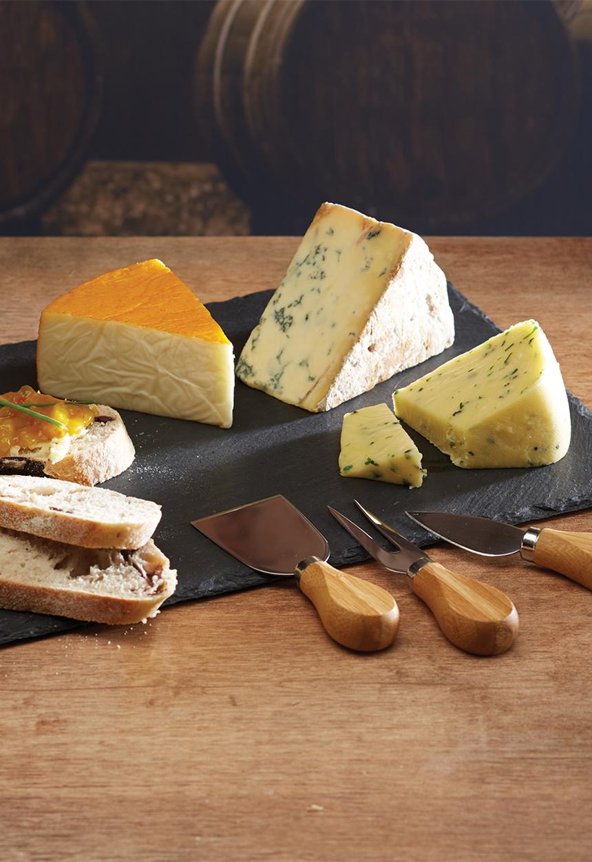 Kitchen Craft - Artesà slate cheese platter set- charcoal