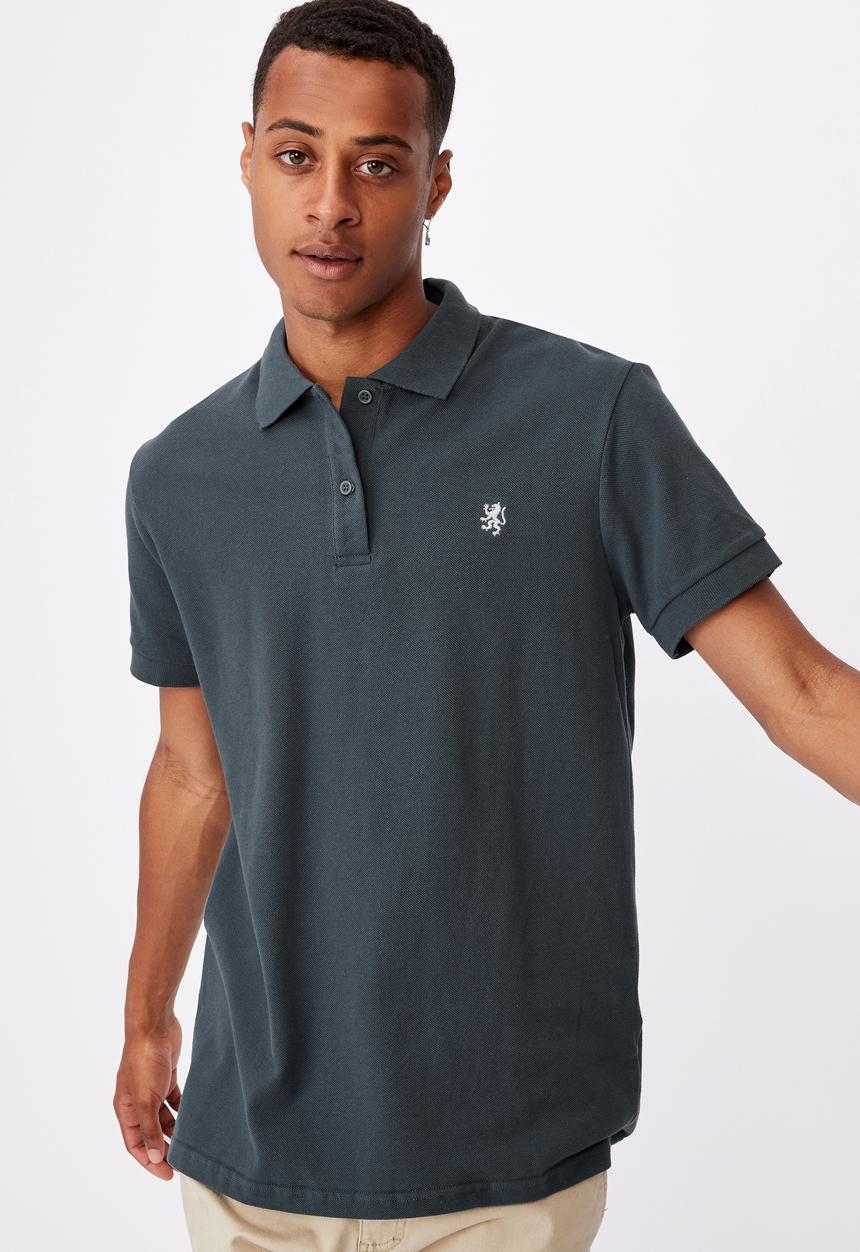 Cotton On - Essential short sleeve polo - forest green