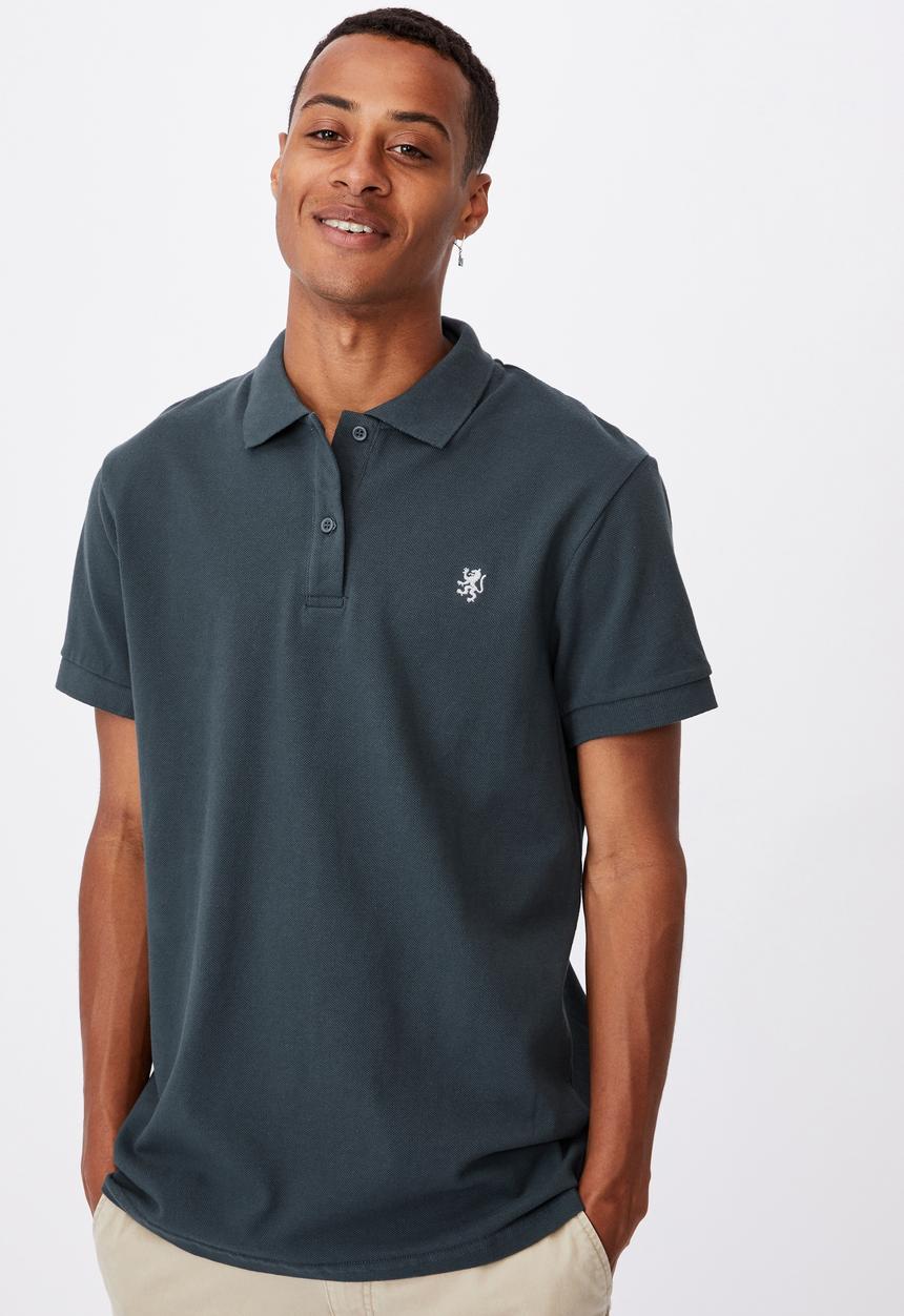 Cotton On - Essential short sleeve polo - forest green
