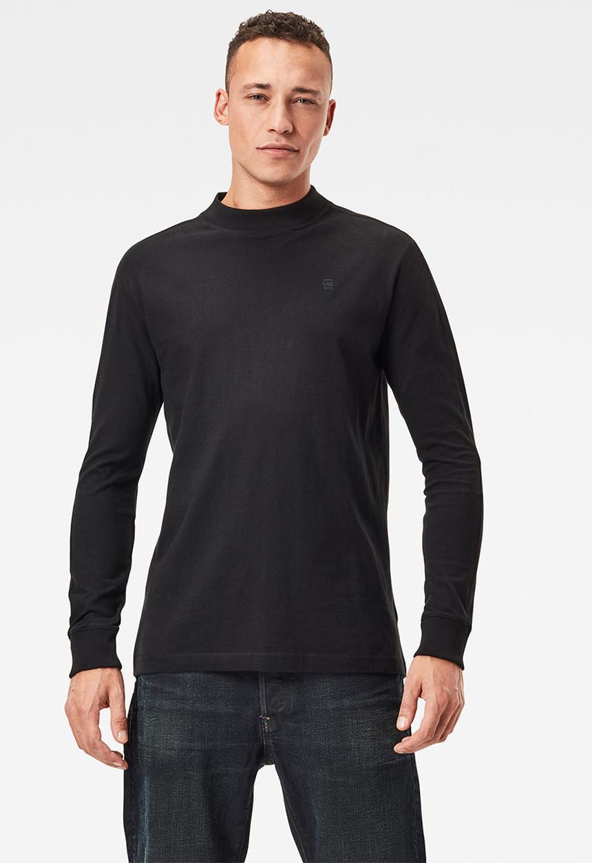 G-STAR - Korpaz mock r long sleeve tee - black